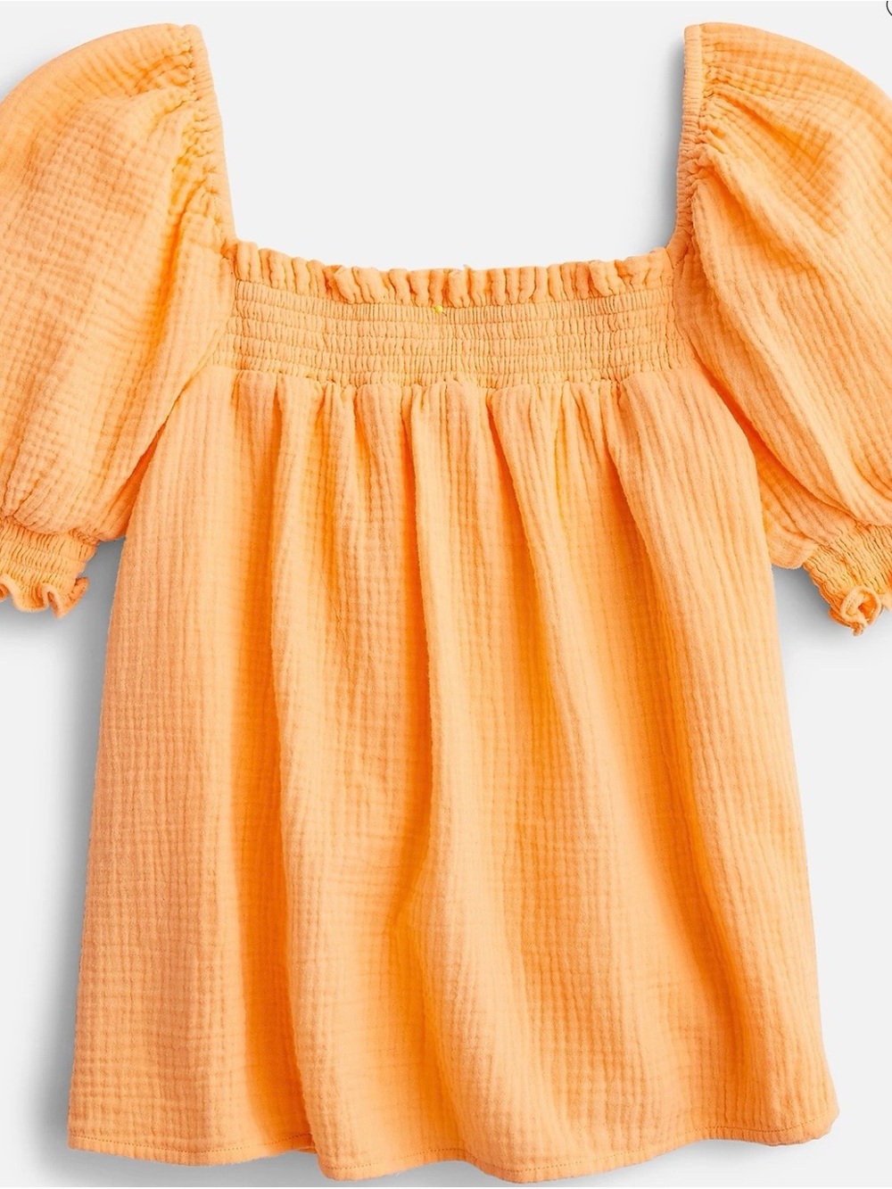 J. Crew Squareneck puff-sleeve soft gauze top